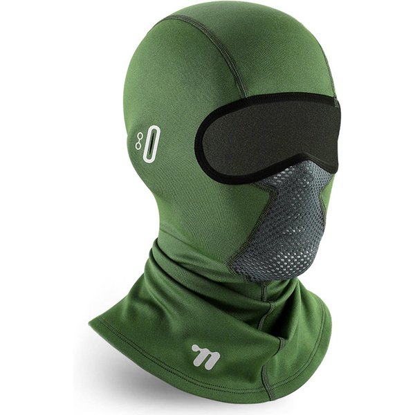 PasamontañAs De Invierno MáScara De Esquí Con Agujeros Para Gafas Cubierta Facial TéRmica Para Clima FríO Motociclismo Ciclismo Verde-image