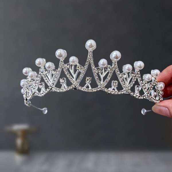 Corona Tiara Infantil Corona De PequeñA Princesa Diadema De CumpleañOs Accesorios Para El Cabello De Cristal Para NiñAs Regalo De CumpleañOs Gray-image