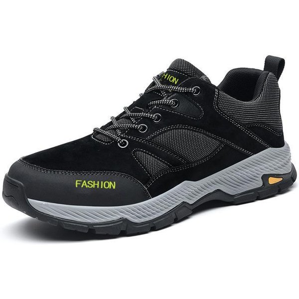 Nuevos Zapatos De Senderismo Para Exteriores De OtoñO Zapatos Casuales De Senderismo Zapatos Deportivos Transpirables Suela Blanda CañA Baja Con Cordones Zapatos De Trabajo 47 Black-image