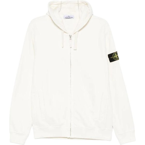Chaqueta Con Capucha Y Cremallera De Manga Larga De Color Liso Stone Island Chaquetas Para Hombre K2S156100067S0A20-V0093 L White-image