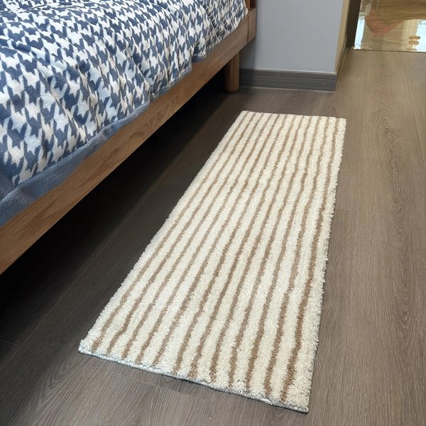 KoreańSki Nordic Pasiasty Dywanik ŁAzienkowy AntypośLizgowy Dywanik Pod Prysznic Mata PodłOgowa Do ŁAzienki, Pralni, Przedpokoju Minimalistyczny WystróJ Domu 40X60CM(1.3X2FT-image