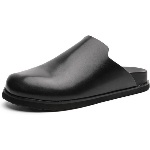 DużY Rozmiar 45 46 Wsuwane Klapki PółButy Eleganckie Codzienne Kapcie MęSkie SkóRzane PłAskie Trampki Bez PięTy Mokasyny Klapki SandałY 41 Gray-image