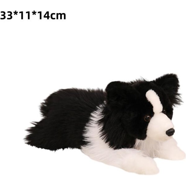 Pluszowe Zabawki Owczarka Pasterza Border Collie Wypchana Lalka Symulowane Zabawki PsóW Kolekcja Hobby WystróJ Domu Zabawki Kreatywne Prezenty Urodzinowe-image