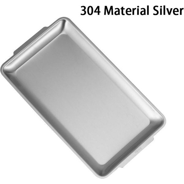 304 Talerz Ze Stali Nierdzewnej ProstokąTny Talerz ZłOta Taca RzemiosłO Dekoracja Talerz Do Grilla Talerz Na PrzekąSki Do Potraw Zachodnich PłAski Talerz 22X11Cm-image