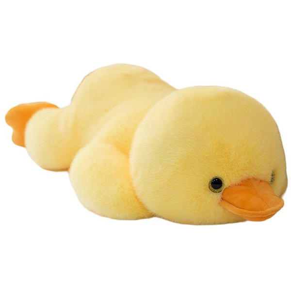 Almohada De Peluche De Pato Amarillo Acostado De 30/40 Cm Animal De Dibujos Animados Relleno Peluche Esponjoso CompañEro De SueñO Soporte Para La Cabeza DecoracióN Del Hogar Regalo 40Cm-image