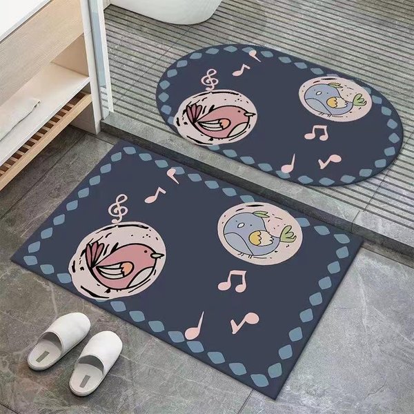Alfombrilla De Suelo Antideslizante Suave De Barro De Diatomeas Absorbente De Secado RáPido Para BañO, Dormitorio Del Hogar, Alfombrilla Para Puerta De Cocina, Alfombrilla Para Puerta De Entrada Diatom Mud 60 * 90Cm Oval-image