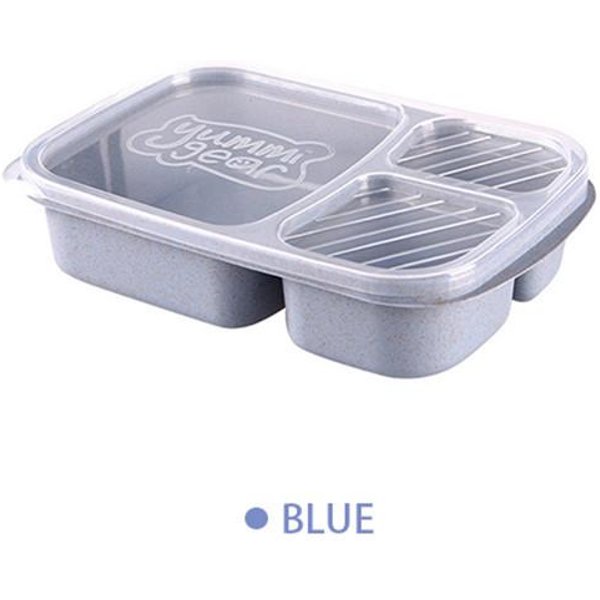Fiambrera Separada, Fiambrera PortáTil Bento, Contenedor De Alimentos A Prueba De Fugas, Vajilla Para Horno Microondas Para Estudiantes Azul-image