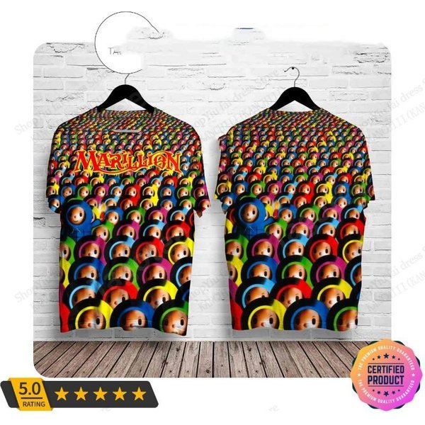 Camiseta Con Estampado 3D De La Banda Rock Marillion Para Hombre Mujer Moda Casual Manga Corta Camiseta Tops Para NiñOs Camisetas Camiseta Para NiñOs Ropa Hip Hop 6XL Brown-image