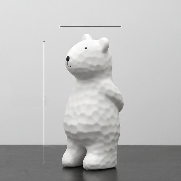 Adornos De Oso De CeráMica Electrochapada De Lujo Ligero Creativo NóRdico Animal Sala De Estar HabitacióN Infantil Escritorio Decoraciones Suaves Para El Hogar ....-image