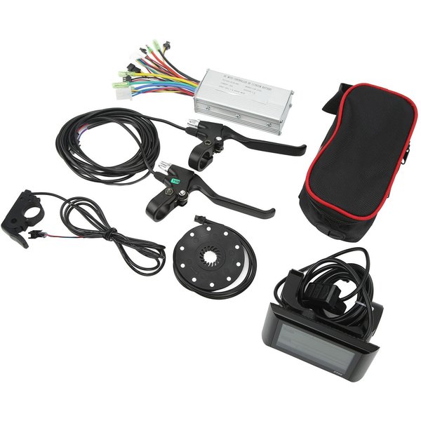 Kit De ConversióN Para Bicicleta EléCtrica 22A Controlador JN22A Panel S900 Manija De Freno Y Acelerador De Pulgar Para Motor De 500W-image