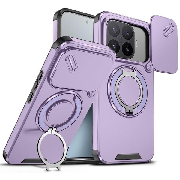 Etui Na Xiaomi 17T Pro 15T 14T Pro Case For Xiaomi Mi 17T Pokrowiec Pancerne Z Wysuwanym PierśCieniem Na Aparat Magnetyczny Stojak Odporne Na WstrząSy Telefon Funda Xiaomi 15T Pro Gray-image