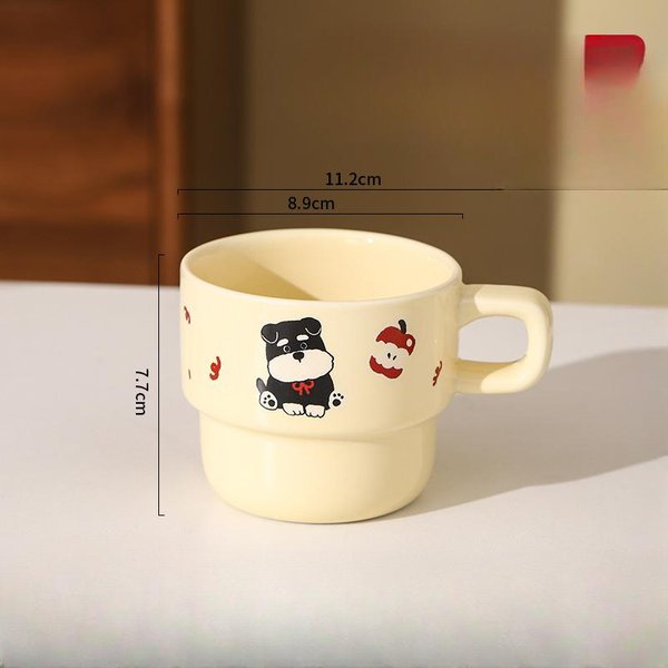 Sznaucer UłOżOne Kubki Uroczy Ceramiczny Kubek Kubek Do Kawy Kubek O Wysokiej WartośCi Kubek Domowy Kubek Na ŚNiadanie 270ML-image