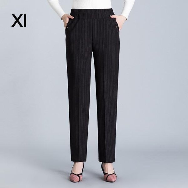 XL-8XL Oversize Spodnie Na Co Dzień Damskie DłUgie LuźNe Spodnie Wysokiej Talii Damskie Nowe Wiosenne/Jesienne Spodnie Kobiece RozciąGliwe Spodnie 6XL Black-image