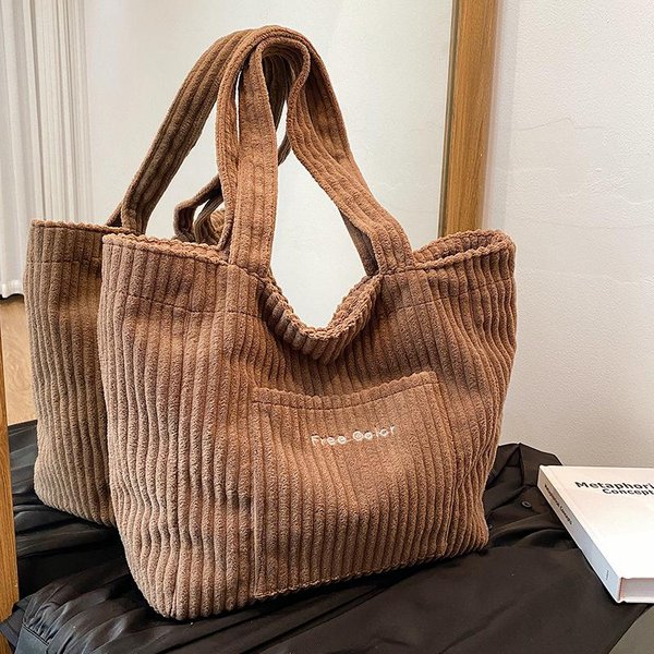 Bolso Tote VersáTil De Moda De Invierno De Gran Capacidad Para Estudiantes Universitarias En Clase, Bolso De Mano De Un Hombro Para Desplazamientos Para Mujeres-image