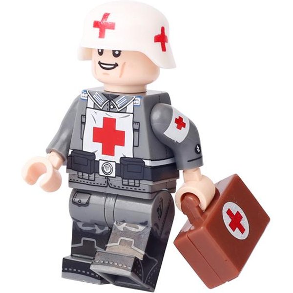 Figurki Minifigurki OsóB Trzecich II Wojna ŚWiatowa Wojskowe Zagraniczne Medyczne ŻOłNierze Piechota Broń MałE Klocki Zabawki Gray-image