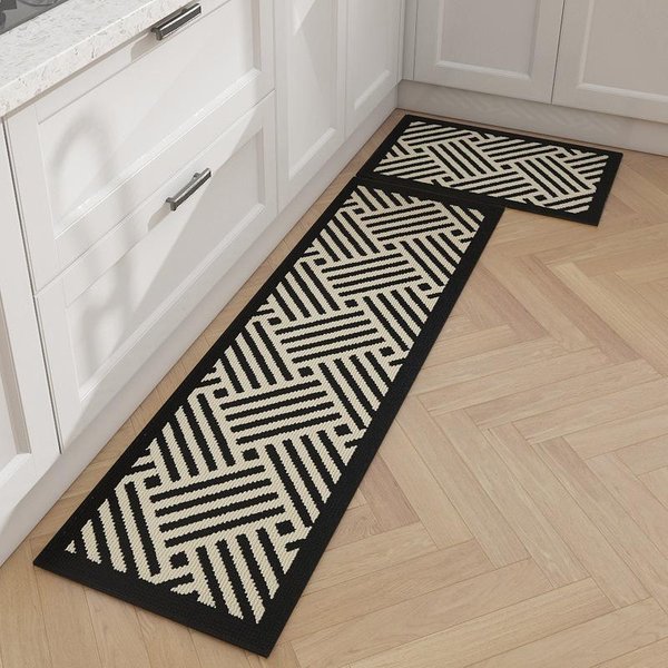 Alfombra De Cocina Impermeable, Alfombra Resistente Al Aceite, Lavable Y Borrable Tira Larga Antideslizante, Alfombra Felpudo Resistente A La Suciedad Y Al Desgaste 45X180Cm-image
