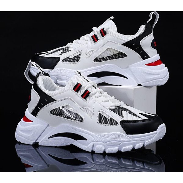 Primavera Y OtoñO Nuevos Zapatos Deportivos Transpirables De Suela Gruesa Con Aumento De Altura Para Papá, VersióN Coreana Para Hombres, Zapatos Casuales De Moda, Zapatos Deportivos Para Hombres 44 White-image