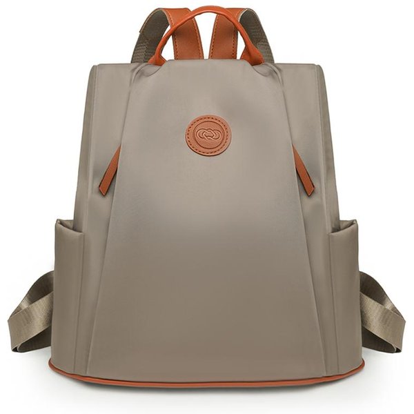 Mochila Ligera De Nailon Antirrobo Para Mujer, Mochila De Viaje De Gran Capacidad Para Desplazamiento Caqui-image