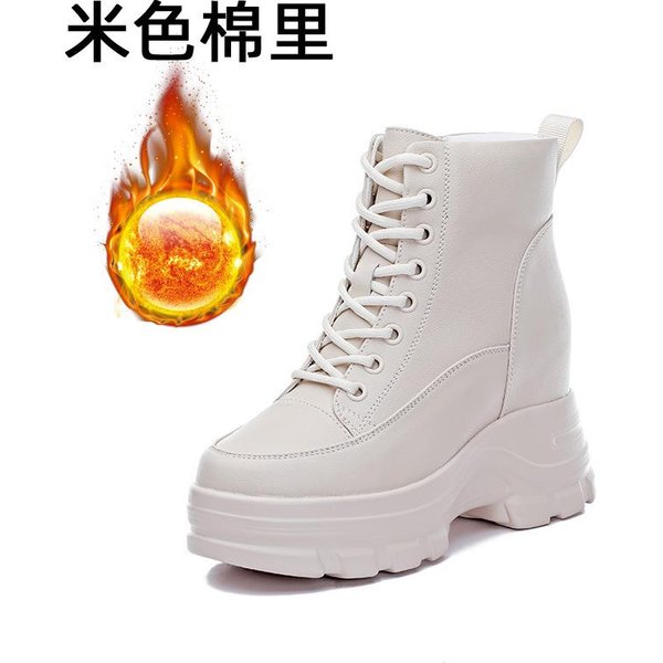 Botas Cortas Para Mujer, Nuevas, Combinables, Con Suela Gruesa Y Aumento Interior, Botas Martin De Estilo BritáNico, Botas Finas 40-image