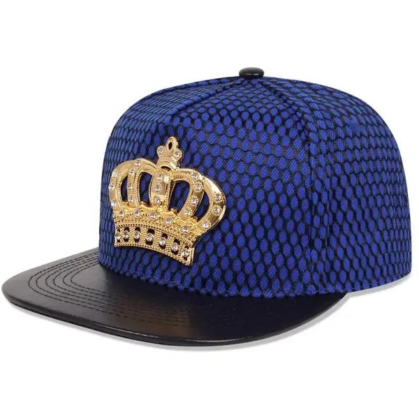 Unisex Kapelusze Hip-Hopowe Z Metką Korony Wiosna Jesień Outdoor Regulowane Codzienne Czapki Baseballowe Czapki Truckerka Kapelusz PrzeciwsłOneczny Blue-image