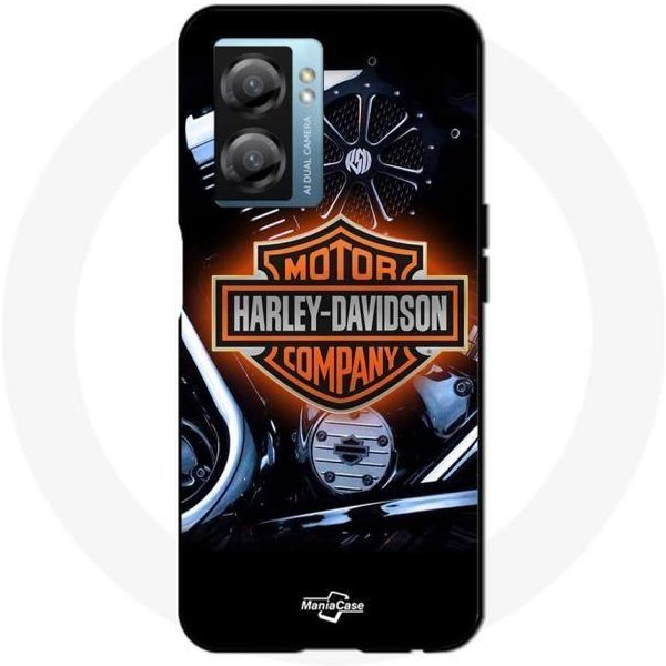 Funda - Maniacase - Oppo A77 5G - Flexible - Logo Harley Davidson - Blanco-image