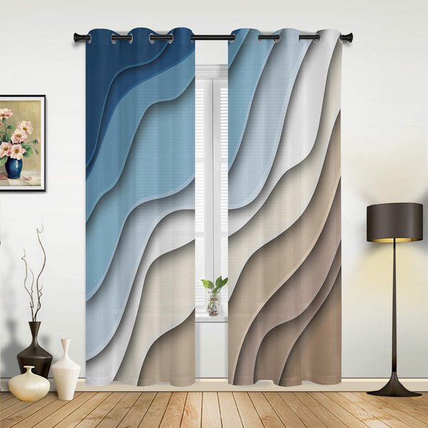 SzałWiowo-Zielone, Szare, Gradientowe ZasłOny Do Sypialni, Salonu, Kuchni, Pokoju DziecięCego, Okna, Nowoczesnego Wystroju Domu 135W X 60H(Cm) X1-image