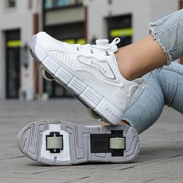 DziecięCe Buty Uciekinierzy ChłOpcy I Dziewczynki Buty Wybuchowe Buty PodwóJne KółKa Latanie Buty Buty Z KółKami DziecięCe Rolki Nowe 40-image