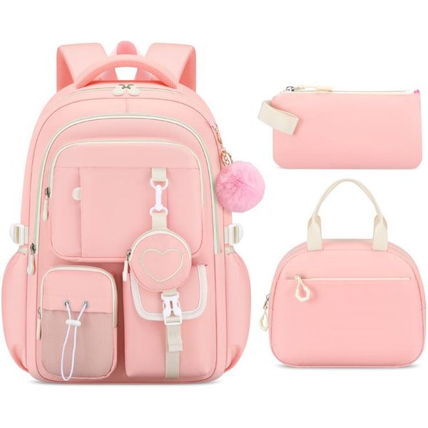 Mochila Escolar Primaria Para NiñAs Bolsas Escolares Lindas Para NiñOs Mochila Grande De Gran Capacidad Mochila Diaria Para Estudiantes De Secundaria Con Billetera-image