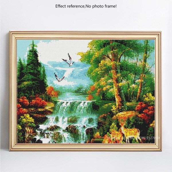 Pintura De Diamantes 5D EscéNica ÁRbol Y PáJaro Completos Redondos Mosaico De Diamantes Bordado 20X30-image