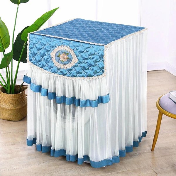 Koronkowa Haftowana Pokrowiec Na Toaletę Pralkę Dekoracja Domu Pokrowiec Na Toaletę Odpinany Pokrowiec Na Maszynę Szafka Na Pralkę 60X60X85Cm Frontdoor-image