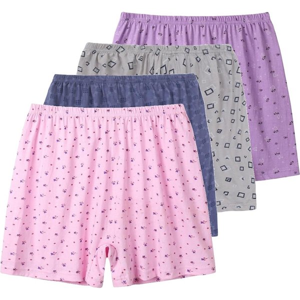 4 Sztuki Damska Bielizna BawełNiana DużY Rozmiar XL 2XL 3XL 4XL 5XL LuźNe MięKkie Majtki Dla Mamy OddychająCe Szorty Bokserki Domowe Majtki 4XL Pink-image