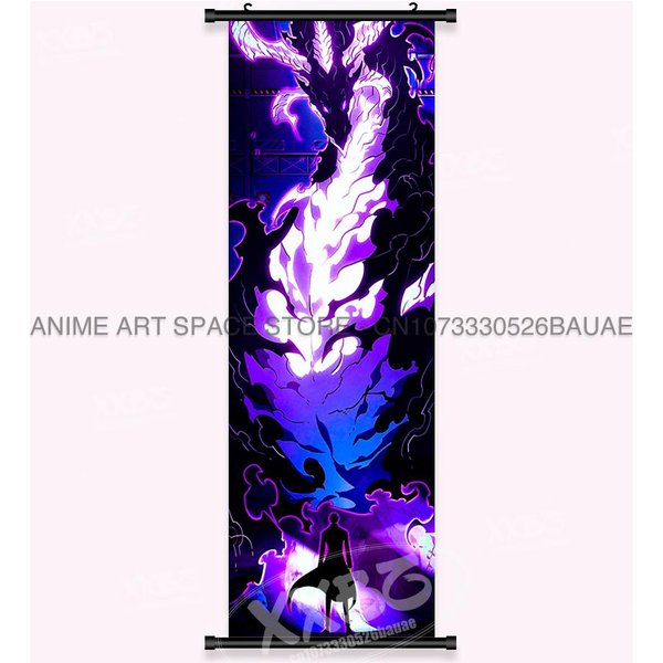 GorąCe Anime Solo Leveling Sztuka ŚCienna PłóTno Zwoje Obrazy WisząCy Druk Plakat Seong Jin Woo Dekoracja Domu Mural (As The Picture,25X75Cm(10X30Inch))-image