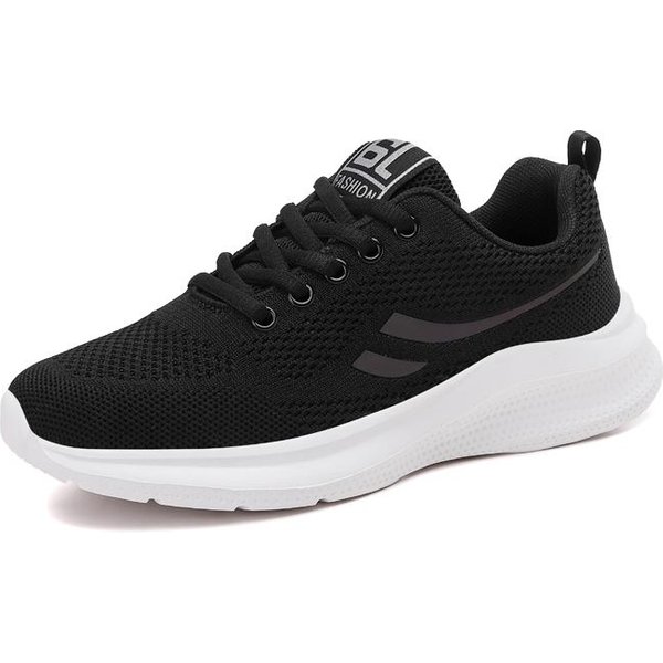 Zapatos Nuevos Para Mujer Suela Blanda Casual Deportivos Zapatos Para Mujer Transpirables Zapatos Individuales Malla Tejido Volador Exterior Zapatilla Para Correr Para Mujer 42-image