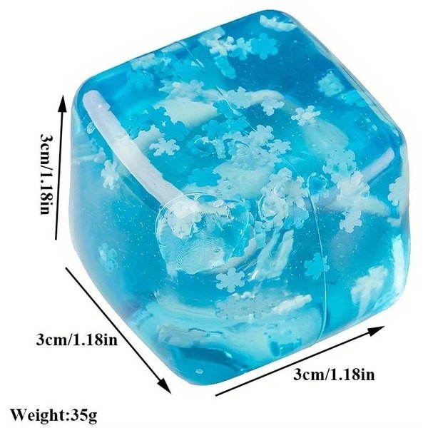 Juguetes Fidget Cubo De Hielo Squishy, Bola Para Aliviar El EstréS Para Adultos NiñOs Ansiedad, Juguetes Sensoriales Para Autismo Tdah, Regalo De Pascua Navidad Blue-image