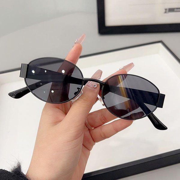 Retro Metalowa Oprawka Owalne Okulary PrzeciwsłOneczne Dla Kobiet MężCzyzn Projektant UV400 Luksusowe MałE Okulary PrzeciwsłOneczne Do Jazdy Lotnicze As Picture Gray-image