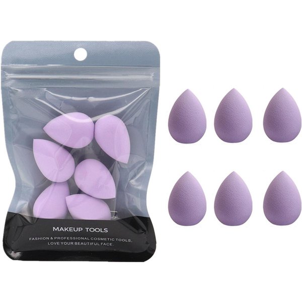 Paquete De 6 Esponjas De Maquillaje, Esponjas Secas Y HúMedas, Miniherramientas De Belleza Para Base En Polvo PúRpura-image