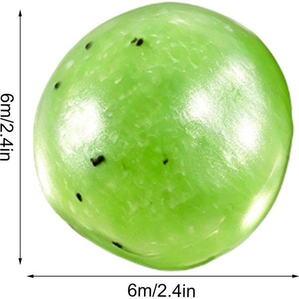 Kiwi Slush PiłKa Do śCiskania Fidget Toy ChrupiąCy DźWięK Bez Odbicia RęCznie Robiona Sensoryczna PiłKa Do ŚCiskania Realistyczna Symulacja Zabawka Do Dekompresji-image