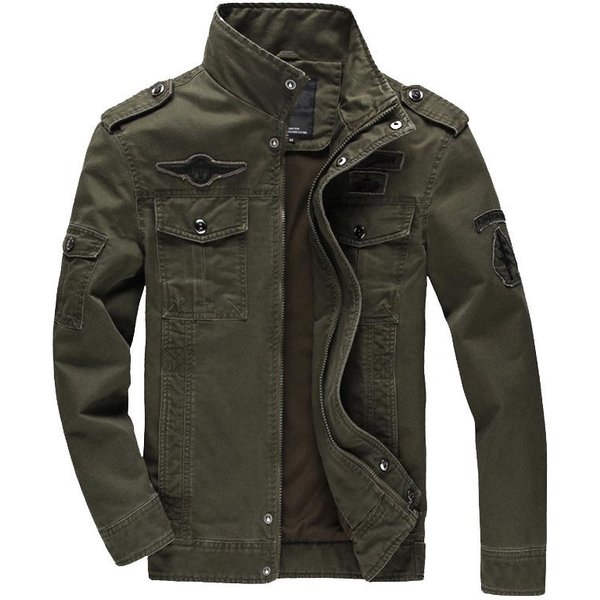 Chaqueta Bomber De DiseñO De Alta Calidad Chaqueta Para Hombre OtoñO Casual Ropa De Trabajo Chaqueta Masculina Talla Grande M Gray-image