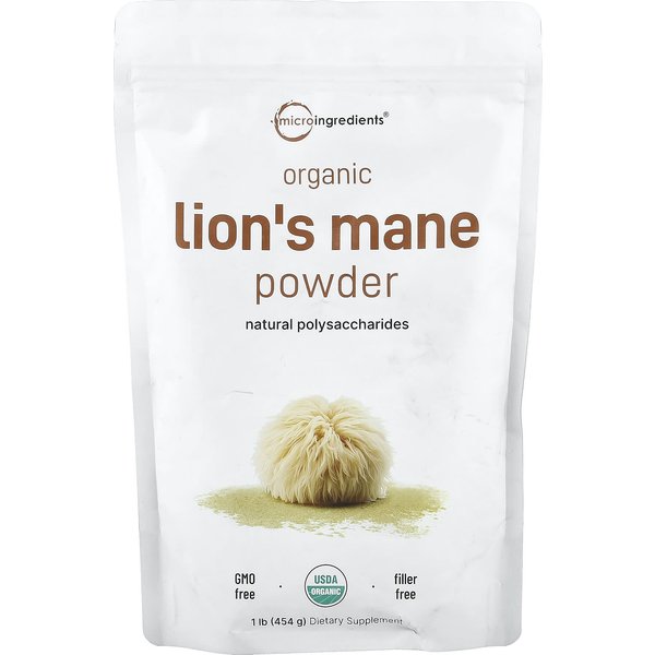 Microingredientes, Polvo De Hongo Hericium Mane OrgáNico, 1 Libra (454 Gramos)-image
