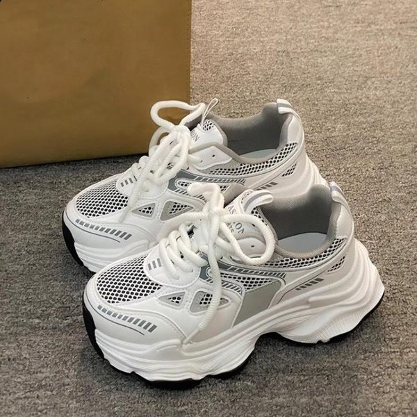Zapatillas De Deporte Para Mujer, Zapatos De Plataforma Transpirables, Zapatillas De Suela Gruesa Para Mujer, Zapatos Casuales De Moda, Tenis De Suela Gruesa, Zapatos Vulcanizados 38-image