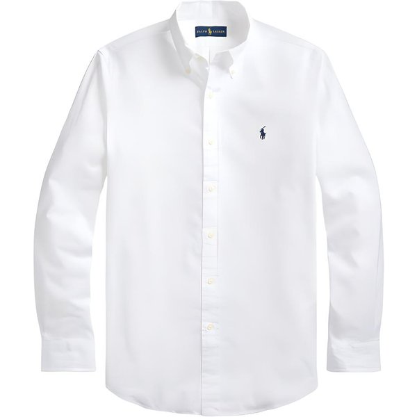 Polo Ralph Lauren Koszula MęSka Z DłUgim RęKawem W Jednolitym Kolorze Z Haftowanym Logo, KołNierzykiem Zapinanym Na Guziki, BiałA 710811293002 XL White-image