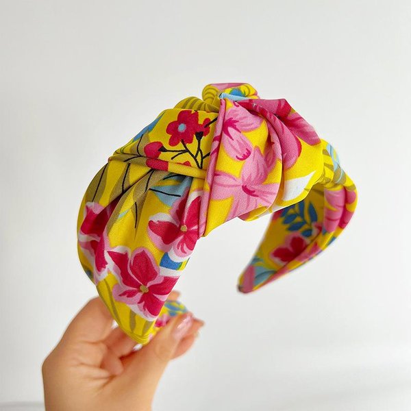 Kobiety DziewczęTa Satynowa Tie-Dye Kwiat DużY WęZeł Opaska Do WłOsóW Opaska DorosłE Akcesoria Do WłOsóW BiżUteria Do WłOsóW-image
