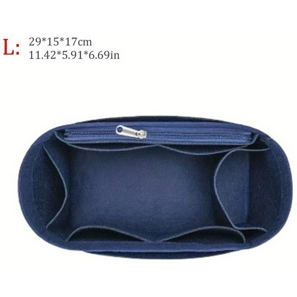 Organizador De Fieltro Para Bolso, Bolsillo Interno Para Bolso Tote 1Pc Azul Oscuro-image