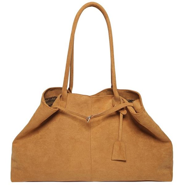 Damska Torba Tote Z Zamszu Jednokolorowa Torba Na Ramię DużA Pojemność Torebka Modny Listonoszka Do Pracy PodróżY 51Cm 11Cm 30Cm Brown-image