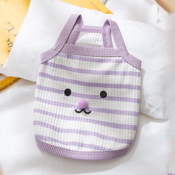 Gato Primavera Verano Dibujos Animados Lindo Payaso Oso Rayas Tirantes Perros PequeñOs Y Medianos Gato Sin Pelo Teddy Gato Mascota Ropa Para Gatos XXL-image