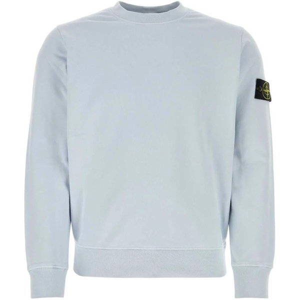 Stone Island Klasyczna Bluza Z OkrąGłYm Dekoltem Naszywka Z Logo DłUgi RęKaw Bluza Unisex MroźNo-Niebieski 801563051-V0041 L Gray-image