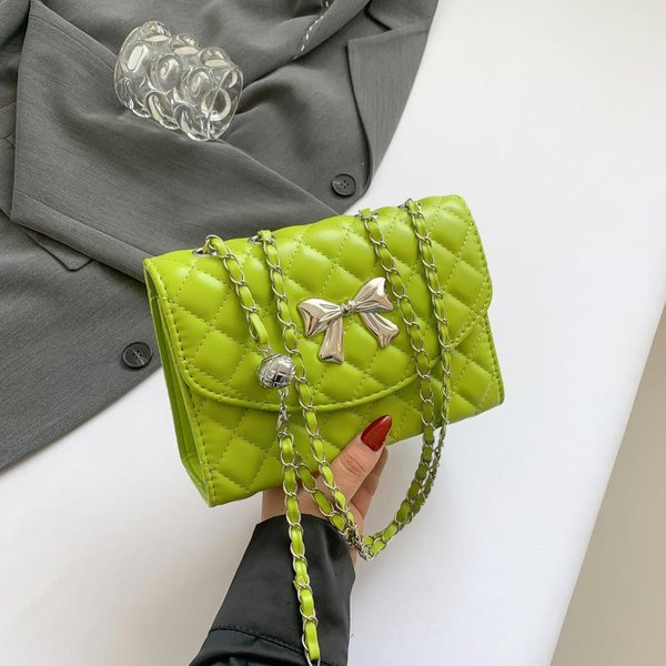 Nueva Textura Bolso Cuadrado PequeñO De Moda Bolso De Cadena Para Mujer Verano Casual Personalidad Bolso De Hombro Cruzado Yellow-image