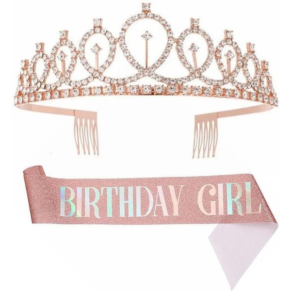 Faja De CumpleañOs Reina Tiara De PedreríA Kit Hermosa Corona De CumpleañOs Faja Para Mujer NiñA CumpleañOs-image