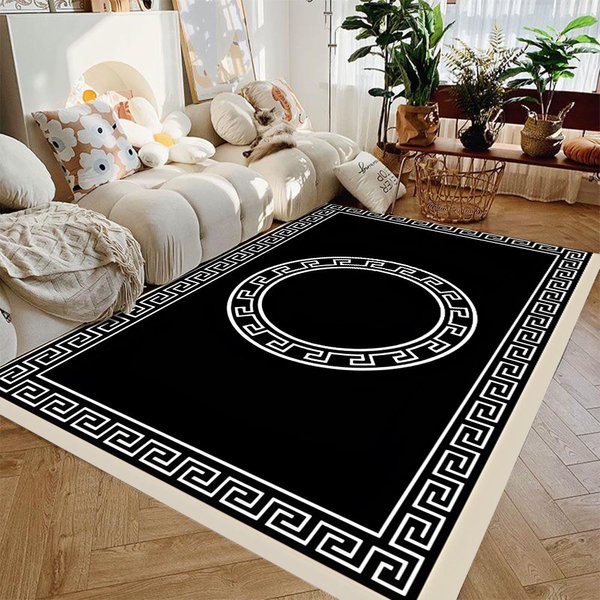 Dywaniki W Stylu Light Luxury Do Sypialni AntypośLizgowy Dywanik Przy ŁóżKu DużY Dywan Do Salonu Dekoracja Prać MożNa Mata PodłOgowa Do Garderoby 80X120Cm-Felt-image
