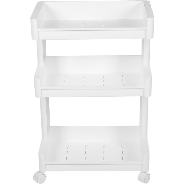 Carro MóVil De 3 Niveles Para SalóN De Belleza Rueda Suave Carrito Rodante Para SalóN Spa Para Belleza White-image